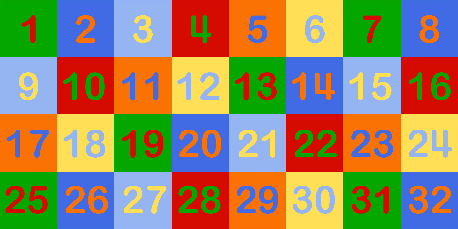 1 – 32 Number Rug